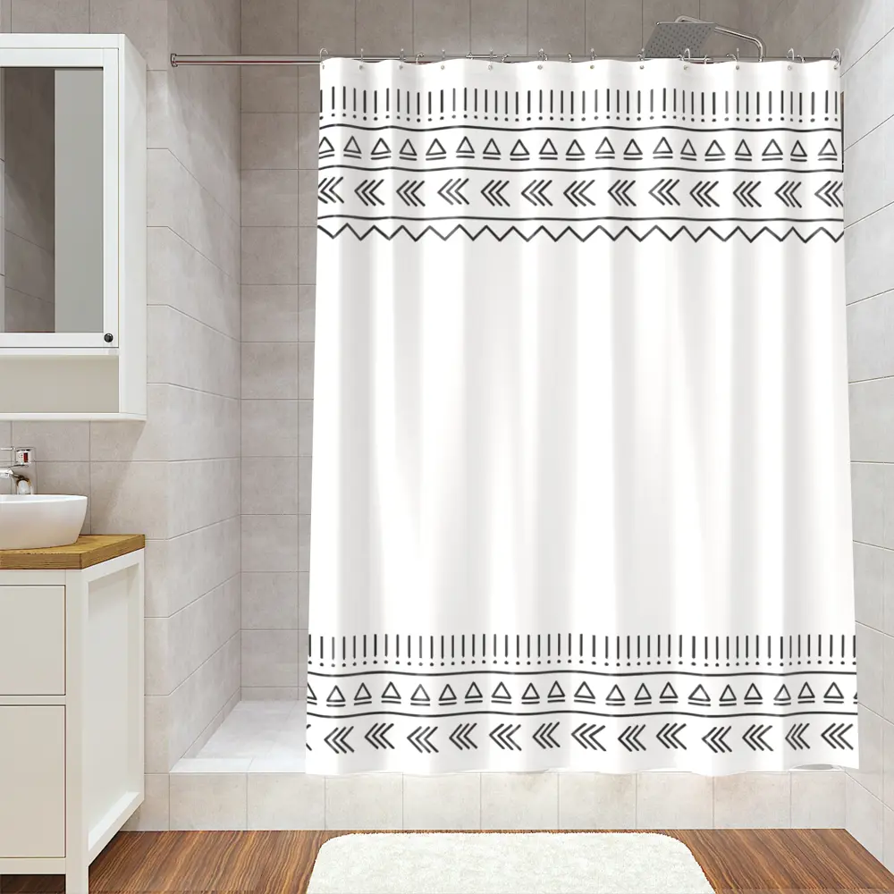 Lemer Snow - Элегантная штора для ванной 180×200 см в черно-белой гамме 86881070 STLM-0072295 - Вид №3
