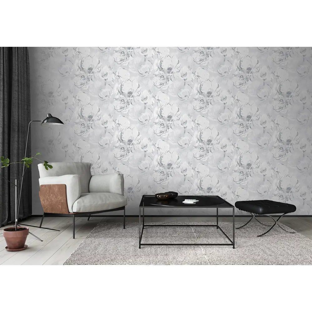 Обои флизелиновые Solo Alice серые 1.06 м 287187 STLM-2006456 - Вид №4