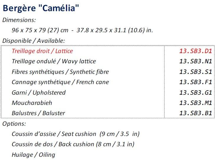 ASTELLO Садовое кресло из тикового дерева Bergere Camélia CAMELIA sun-id-1344750 - Вид №3