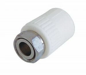 Муфта комбинированная KALDE D20х1/2" с накидной гайкой белая