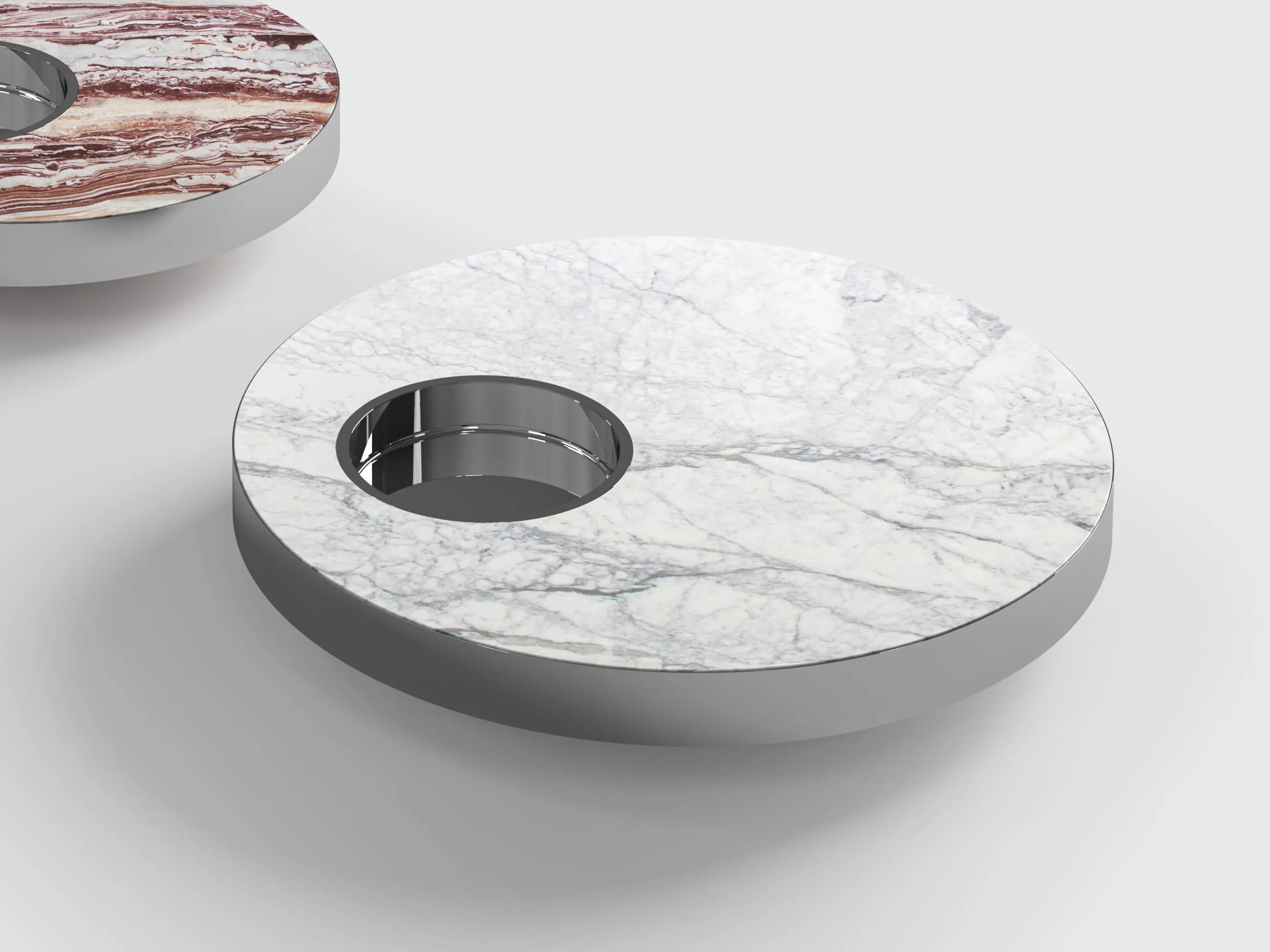 Мраморный низкий круглый журнальный столик CPRN HOMOOD Shapes ARCH-00144559