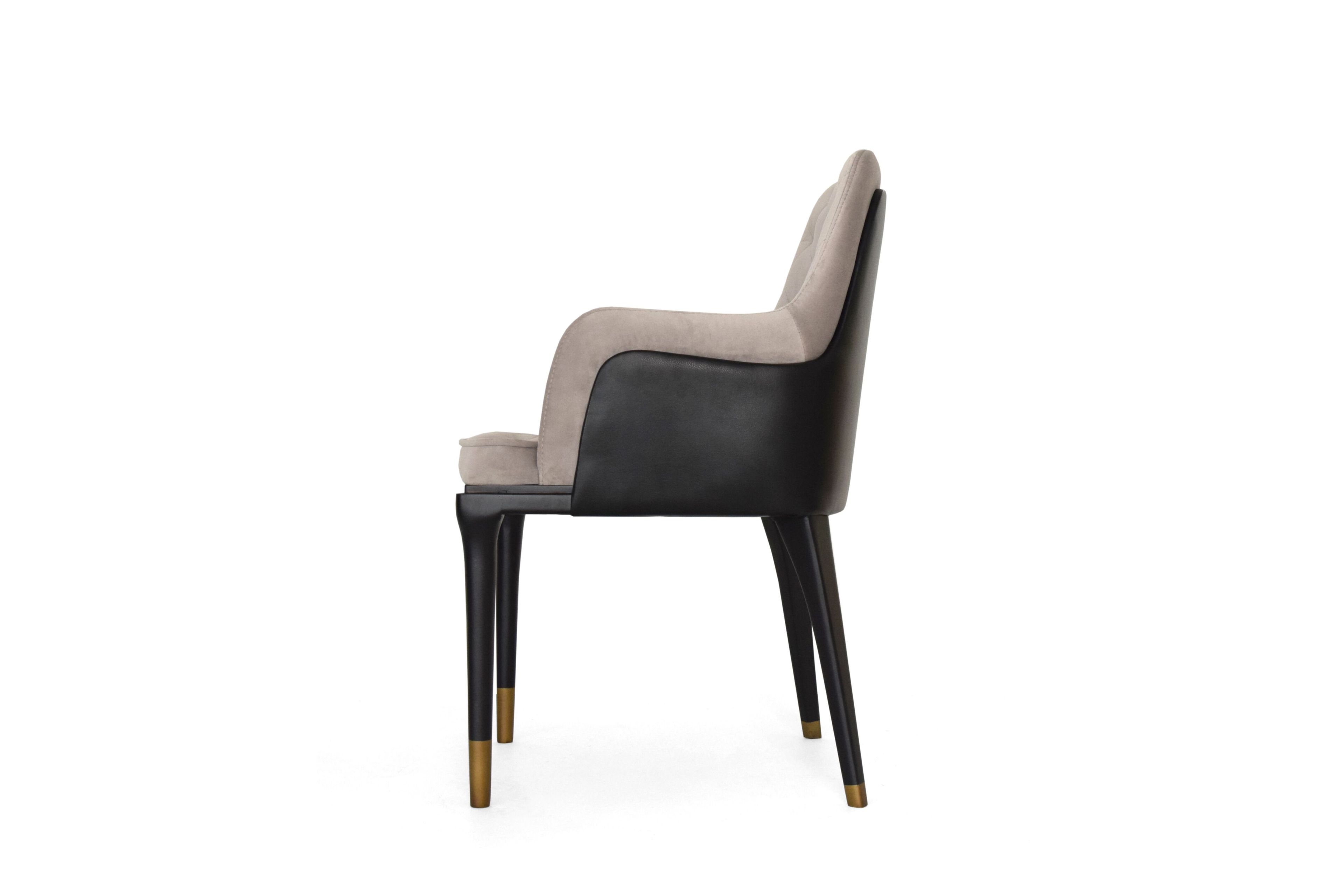 Кожаный мягкий стул с подлокотниками ABLE Isla ARCH-00015165 - Вид №1