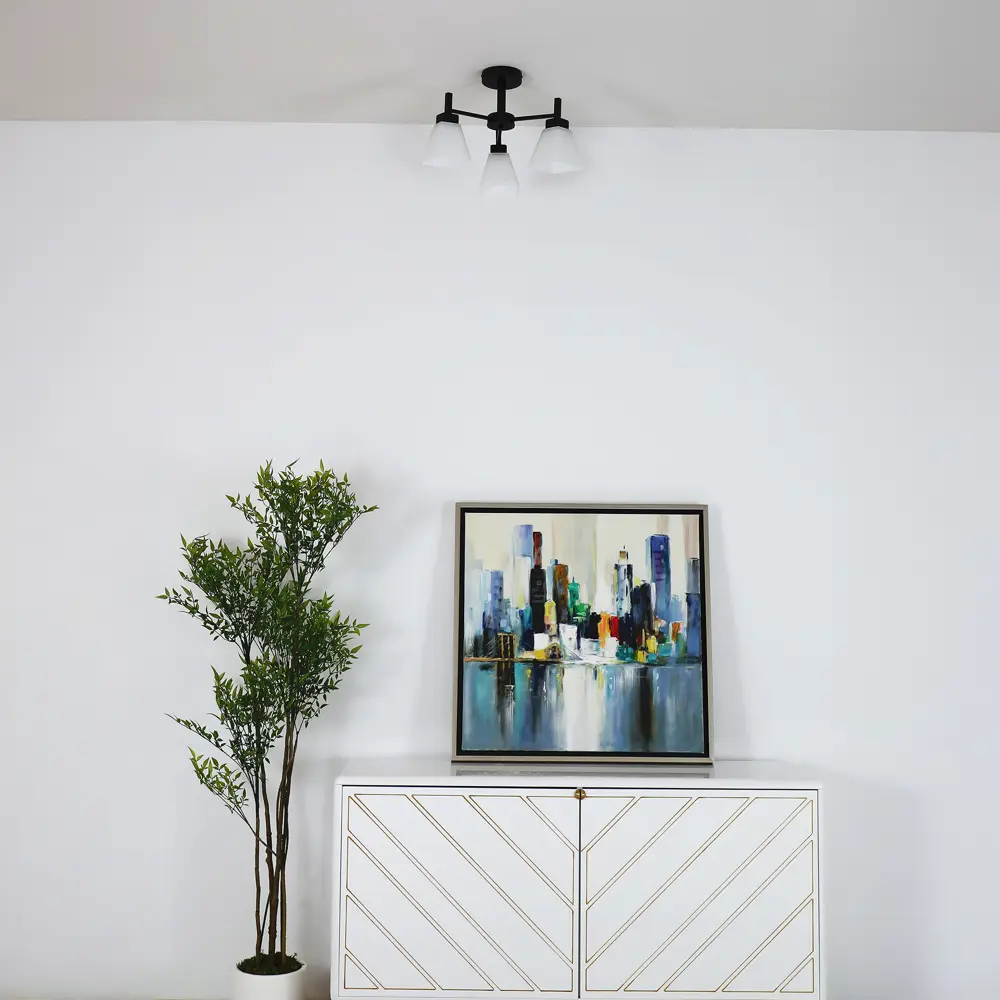 Люстра на штанге Cello 3 лампы 12 м² цвет черный SCHAFFNER STLM-2083151 - Вид №9