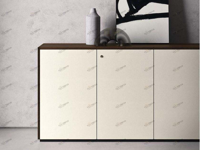 Sinetica Низкий офисный ящик для хранения в коже с распашными дверцами с замком Executive cabinets sun-id-1421736