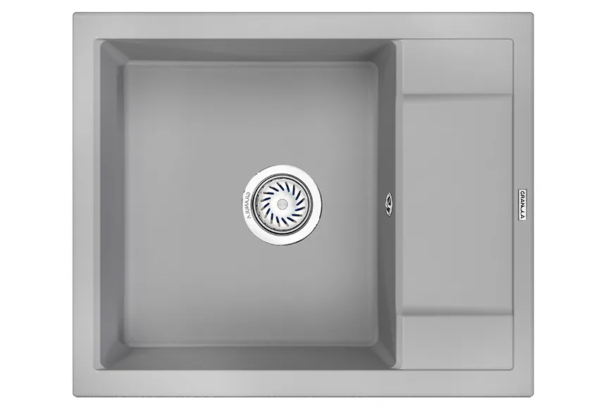 6002, АЛЮМИНИУМ, кухонная мойка, кварц GRANULA 6002-ST137 - Вид №1