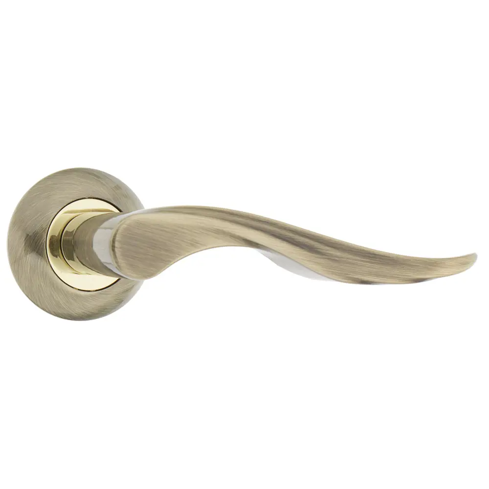 Ручки дверные на розетке Apecs H-0572-Z, цинковый сплав, цвет античная бронза STLM-2171483