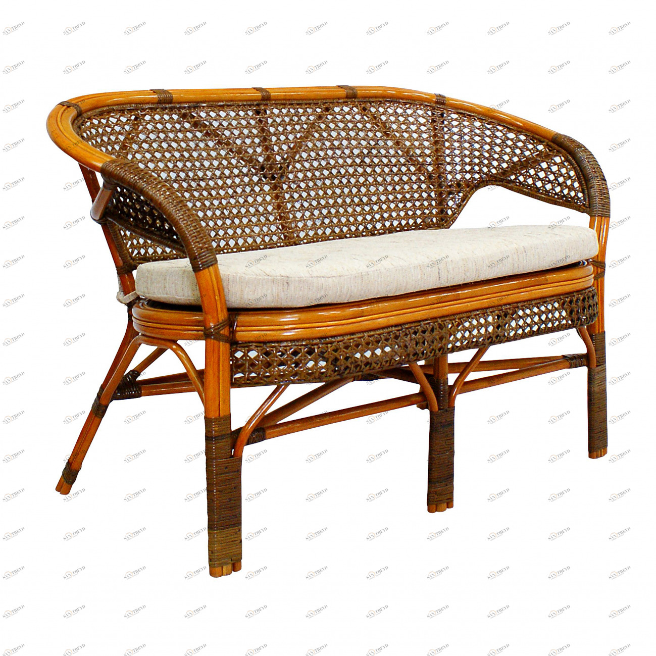 Диван мягкий, ротанг, коричневый Comfort ЭКО ДИЗАЙН ПЛЕТЕНАЯ 009636 Бежевый;коричневый 