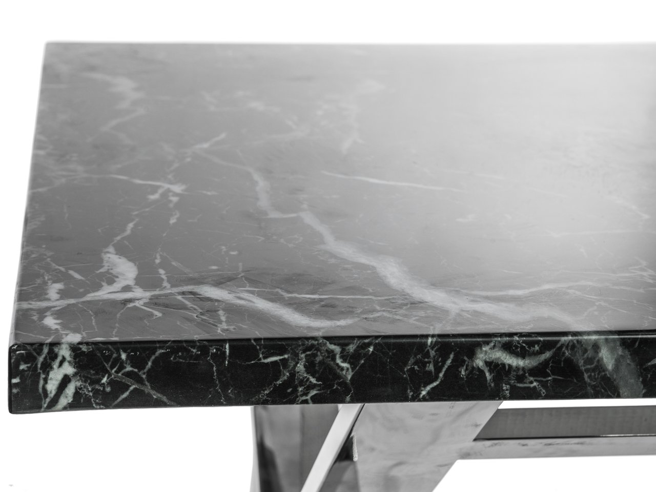 Обеденный стол прямоугольный с темно-серым искусственным мрамором 150 см Dormitorio ДОМАШНЯЯ ОБСТАНОВКА SKY 045161 Серый;хром Santreyd - Вид №1