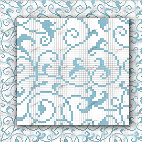 МОЗАИКА ИЗ СТЕКЛА MZ-01 WHITE&BLUE ALMA ПАННО 15 MZ01WHITEBLUE