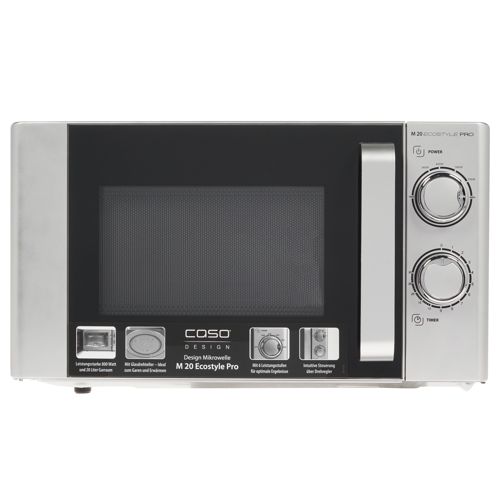 8195360 Микроволновая печь CASO M 20 Ecostyle Pro серебристый STDN-0049301