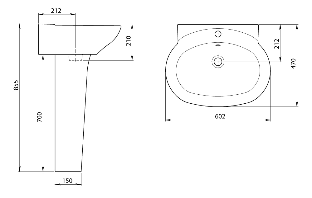1.3111.3.S00.11B.0 Пьедестал для раковины прямоугольная SANTERI  - Вид №1
