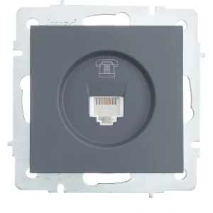 Телефонная розетка Lezard Vesna графит для скрытого монтажа 87103760