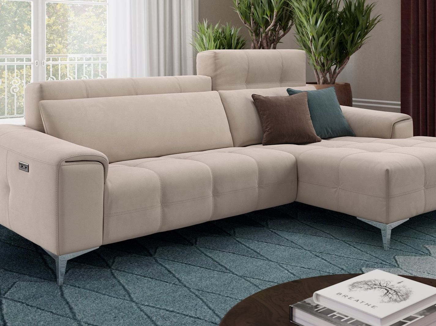 Тканевый диван с полуостровом Sofanella Саленто ARCH-00034169 - Вид №2