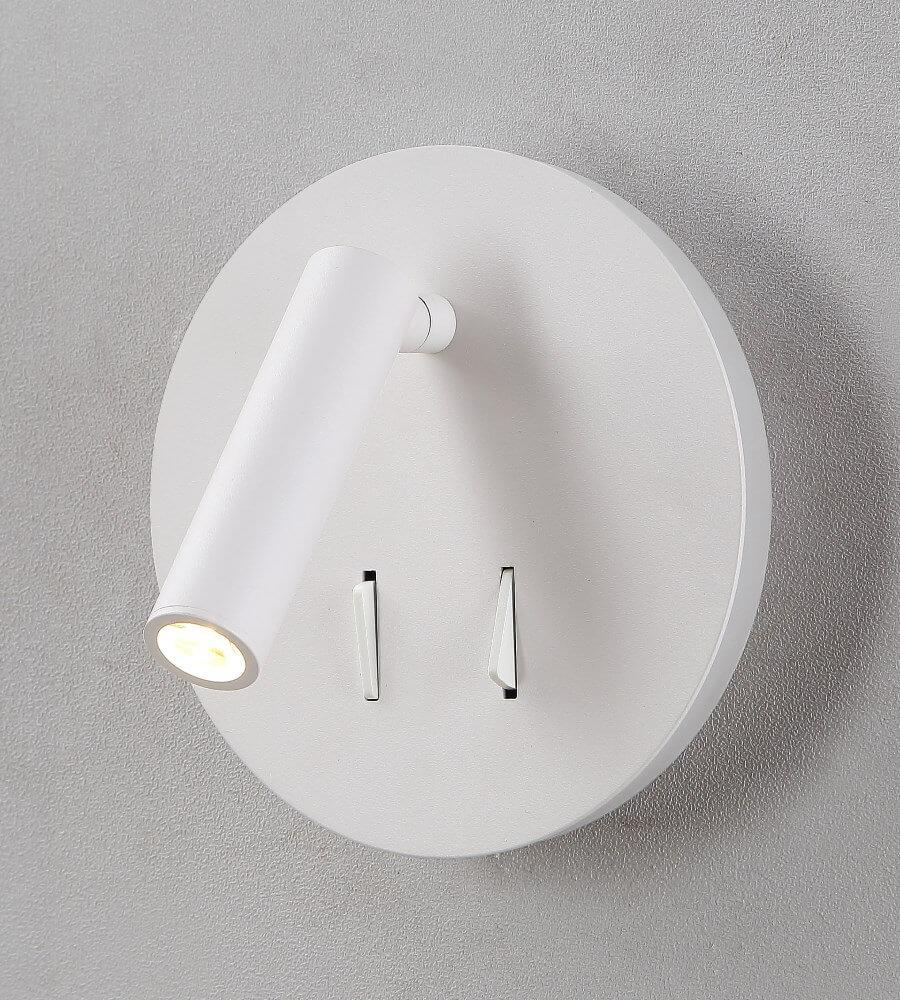 Спот настенный светодиодный с выключателем и подсветкой белый Crystal Lux CLT 223W WH CRYSTAL LUX CLT 223W 00-3925934 Белый  - Вид №1