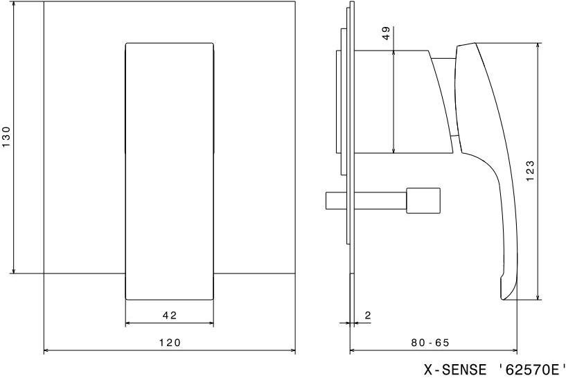 Смеситель для ванны, однорычажный, настенный, на одно отверстие X-sense 62570e Santreyd - Вид №1