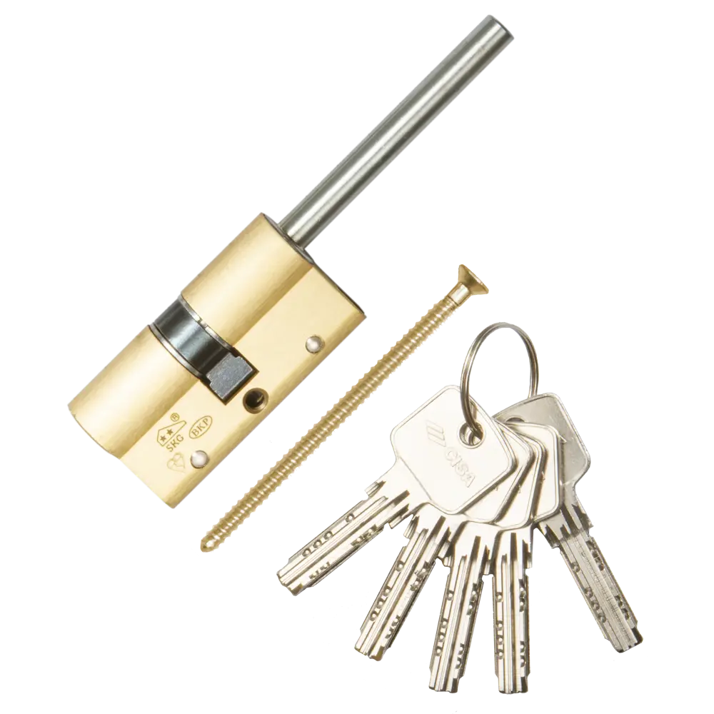 Цилиндр Cisa Astral S ОА3S7-81.00, 30x10x25 мм, ключ/шток, цвет латунь, без вертушки STLM-2020159 - Вид №1