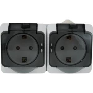 Двойная влагозащищенная розетка SYSTEME ELECTRIC Этюд с защитными шторками 82106283