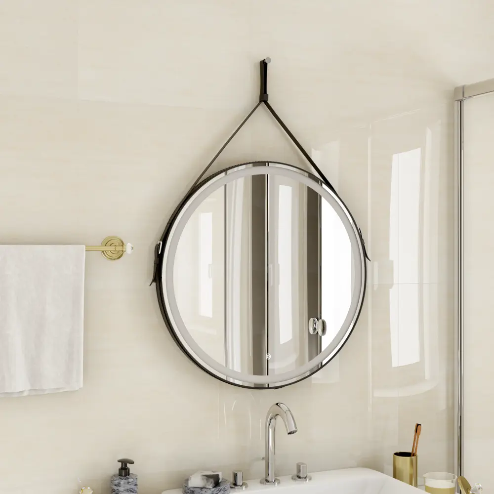 Santreyd Belt Black LED - зеркало с кожаными ремнями и интеллектуальной подсветкой ø65 см 82504944 STLM-0028838 - Вид №8