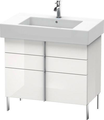 VE641304040 Vero Тумбочка напольная Черный глянцевый лак Duravit - Вид №1