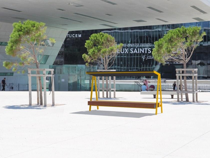 mmcité1 Скамейка из стали и дерева Woody sun-id-1447296 - Вид №3