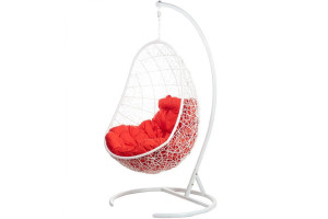 16511116 Подвесное кресло красная подушка Easy White R BiGarden