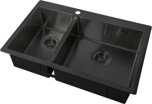 Мойка кухонная ZorG Light ZL R 780-2-510-R GRAFIT из нержавеющей стали, графит