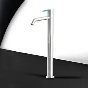 Смеситель для раковины сталь глянцевая с синей ручкой Toki Radomonte TKI6LCIL16