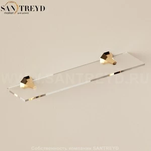 Flaminia EVERGREEN Стеклянная полка с золотым креплением EG45M.GOLD