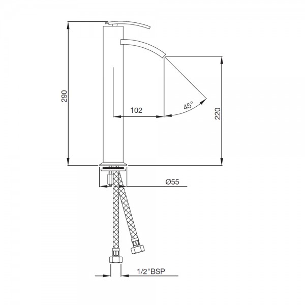 SIG-GRF-41009B Смеситель для раковины Artize Signac Графит  - Вид №1