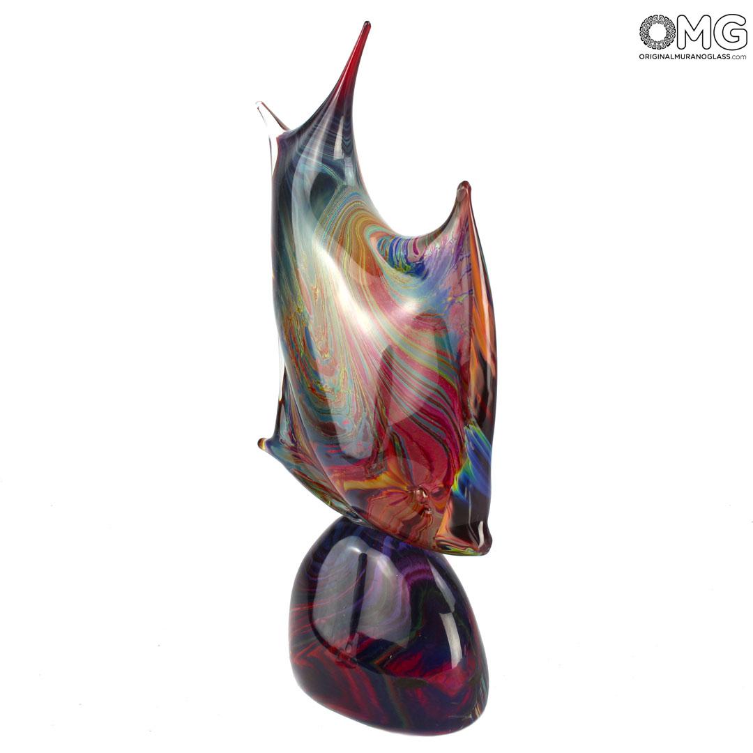 4339 ORIGINALMURANOGLASS Скульптура Тропическая Рыба - халцедон - муранское стекло OMG 28 см  - Вид №1