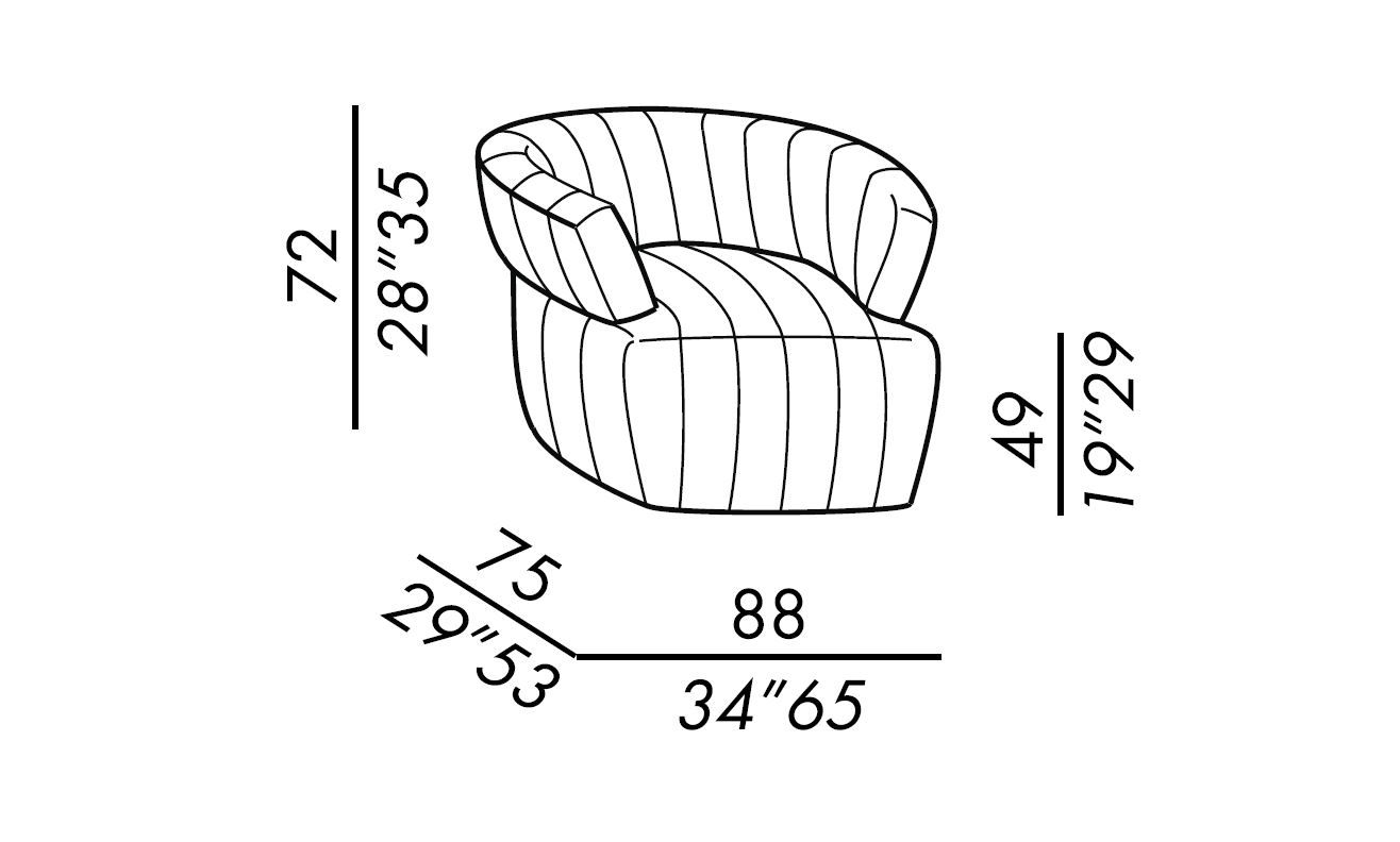 Тканевое кресло с подлокотниками Meridiani JOSEPHINE ARCH-00096637 - Вид №11