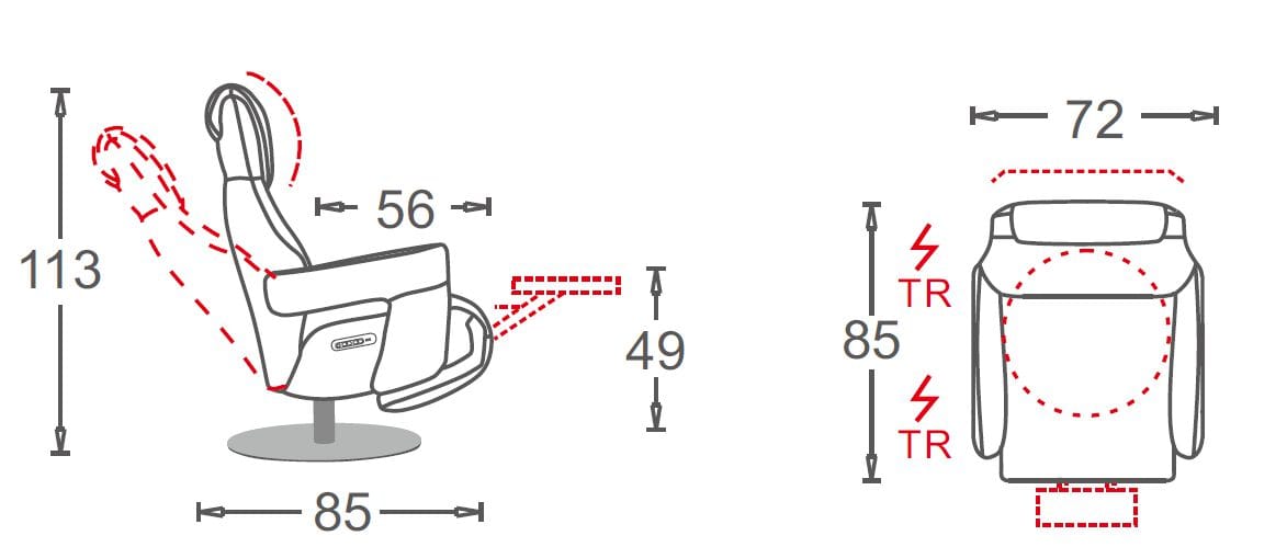 Кожаное кресло с откидывающейся спинкой с электрическим движением CAMPO DE' FIORI BALI ARCH-00000054 - Вид №5