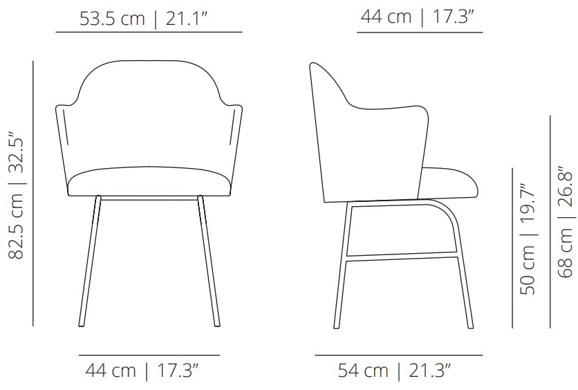 Viccarbe Стул с обивкой и подлокотниками Aleta sun-id-1504844 - Вид №4