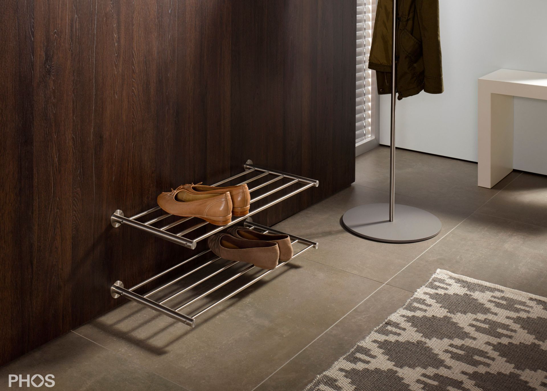 SR1000-1W Настенная полка для обуви шириной 100 см. PHOS  - Вид №1