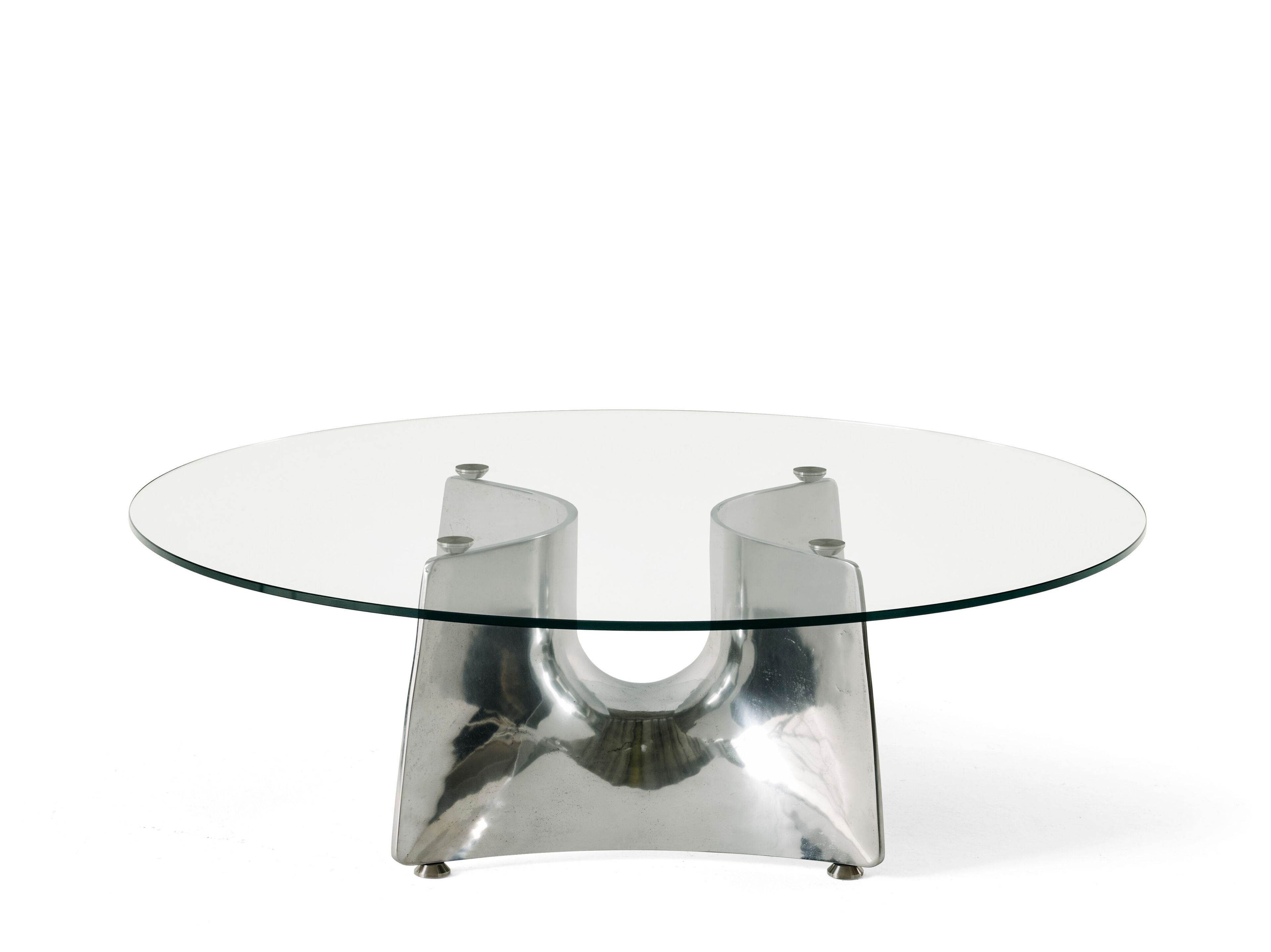 Низкий круглый журнальный столик из алюминия и стекла BALERI ITALIA Bentz ARCH-00145225 - Вид №1