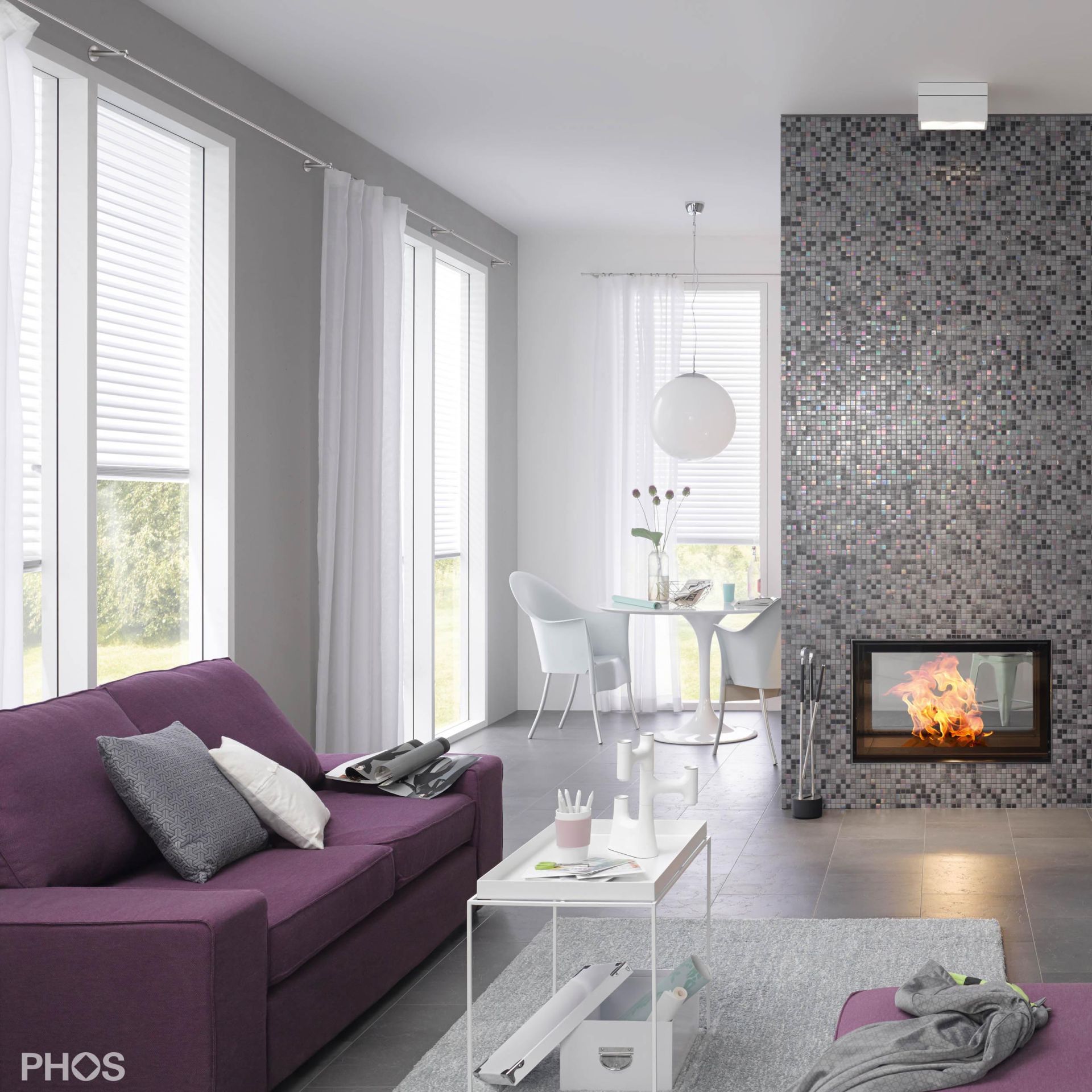 VS20-80-3000 Комплект карнизов: 300 см с 2 держателями и 1 держателем для карниза в качестве центральной опоры (недалеко от стены) PHOS  - Вид №3