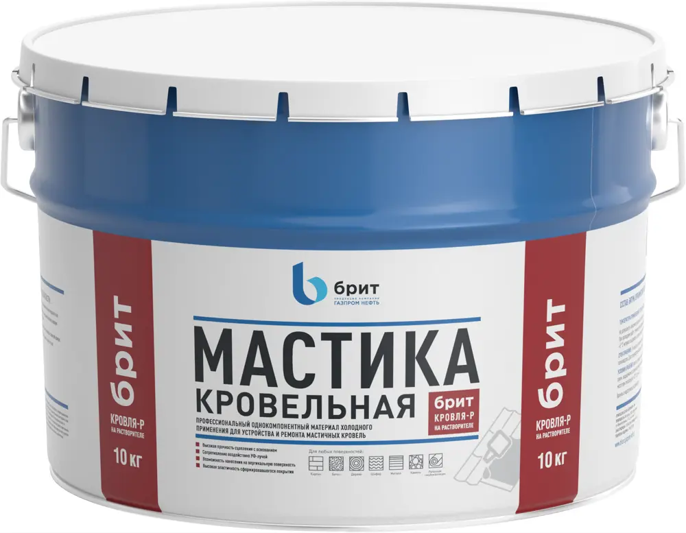 82966159 Мастика кровельная битумно-полимерная Брит Кровля-Р 10 кг STLM-0038356