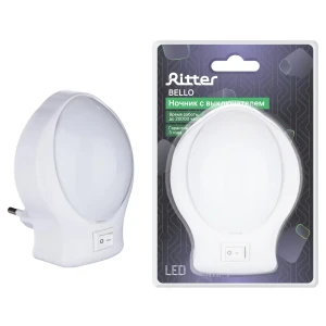 Ночник в розетку светодиодный Ritter Овал с выключателем