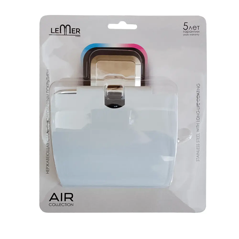 Держатель для туалетной бумаги Lemer Air с крышкой цвет хром STLM-2008629 - Вид №1