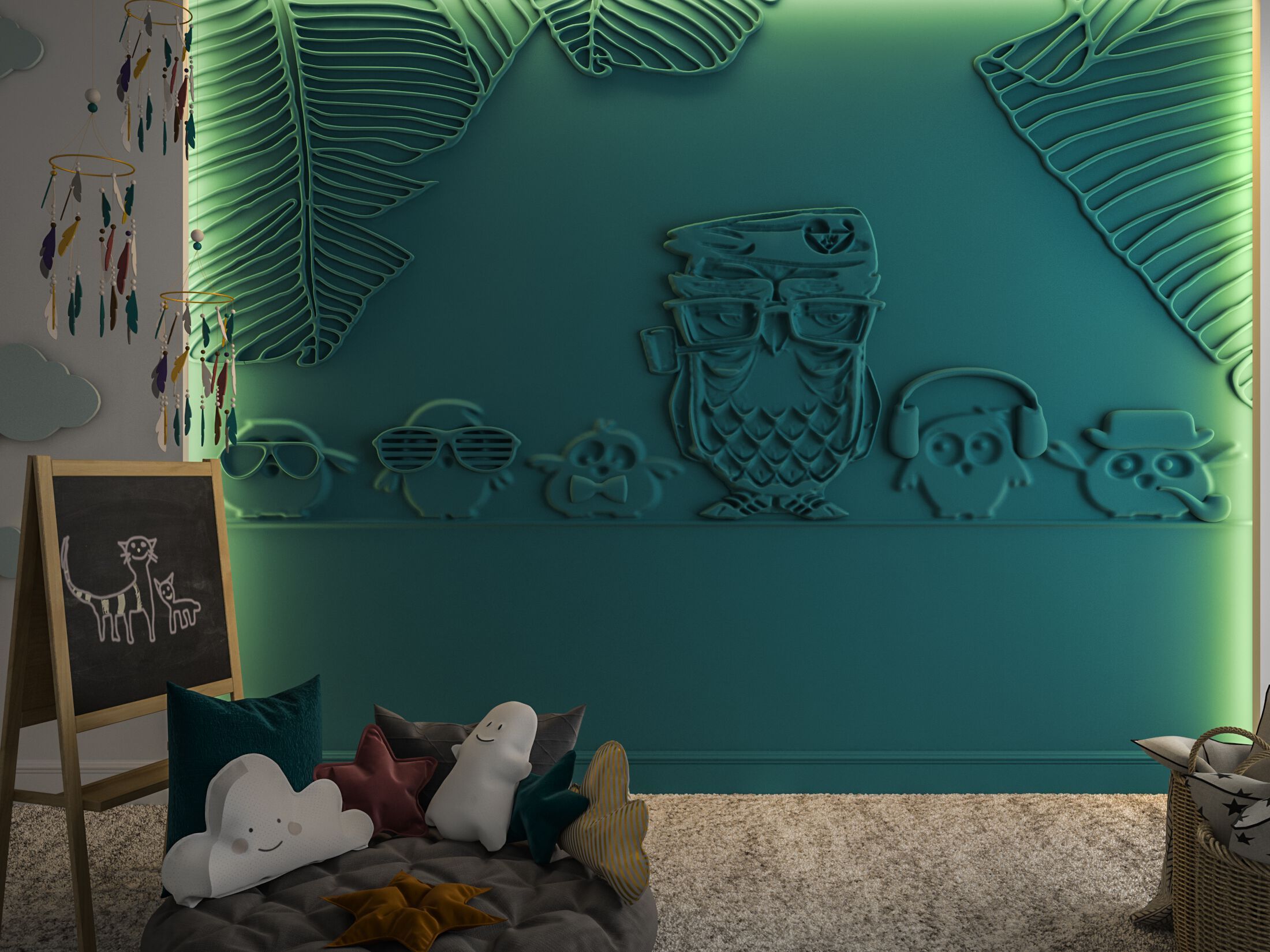 Трехмерная декоративная гипсовая панель WallDeco OWLS ARCH-00110489