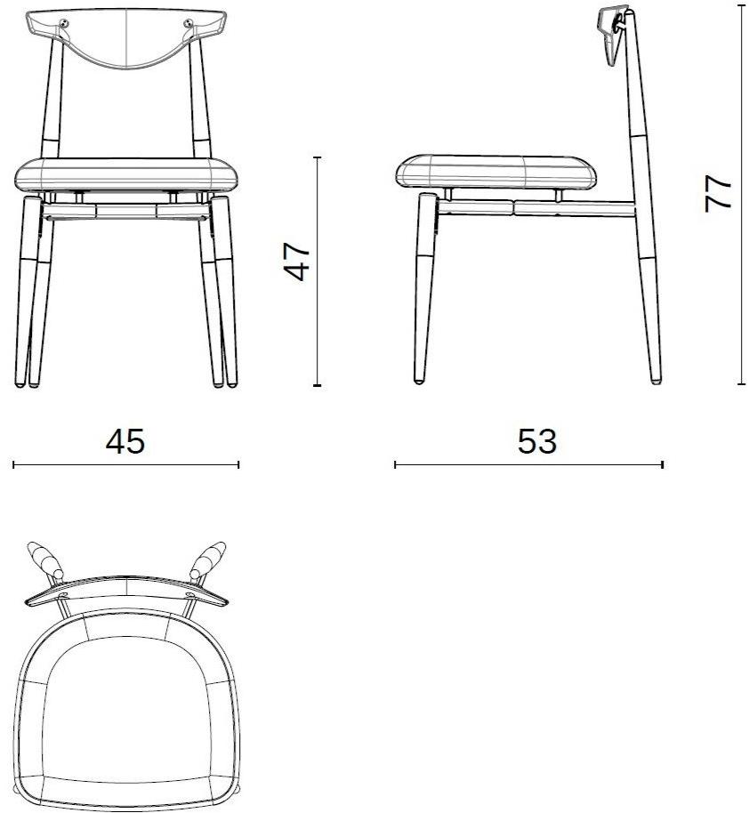 District Eight Деревянный стул с открытой спинкой  M2014  - Вид №11
