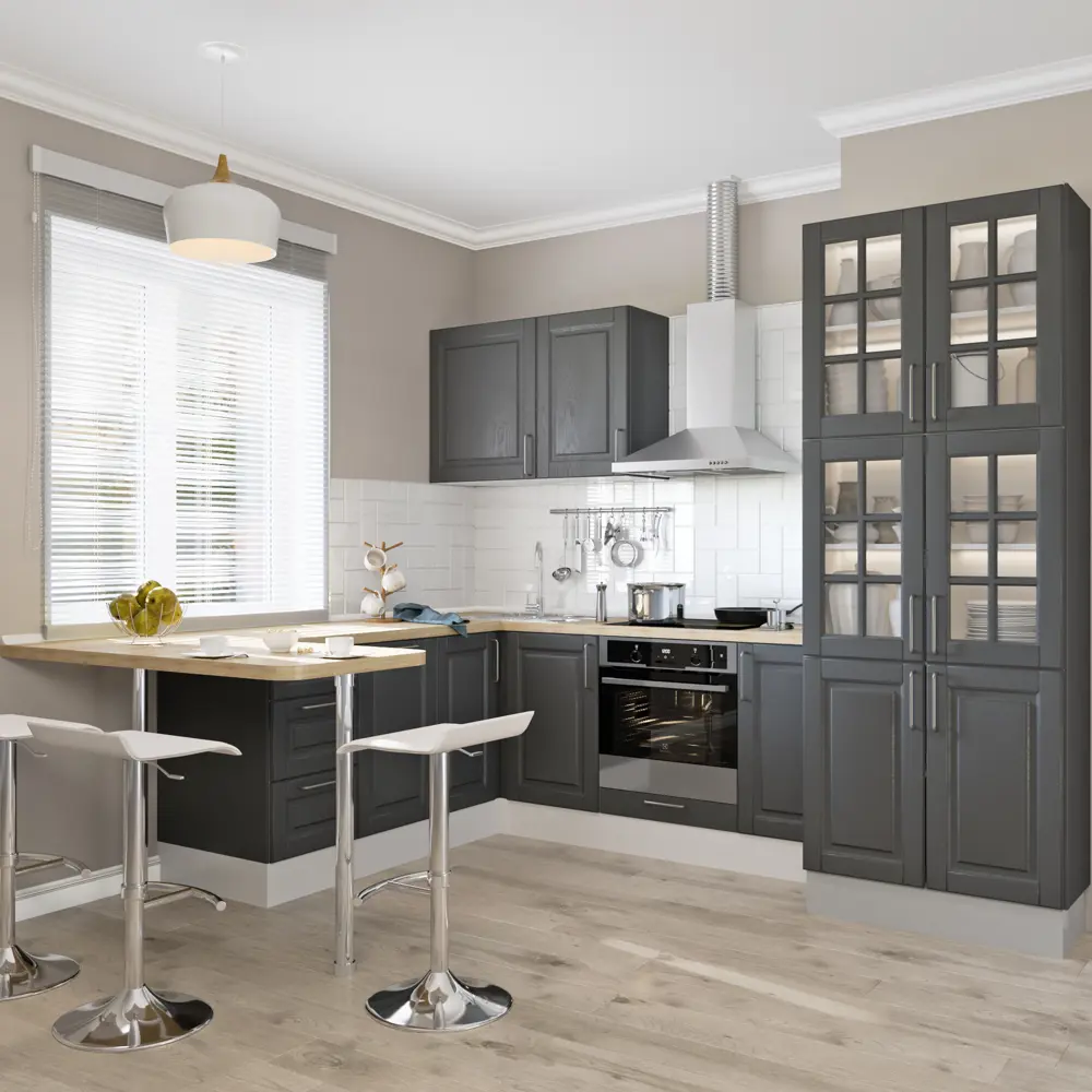 Дверь для шкафа Delinia «Леда серая» 15x92 см, МДФ, цвет серый STLM-2209199 - Вид №3