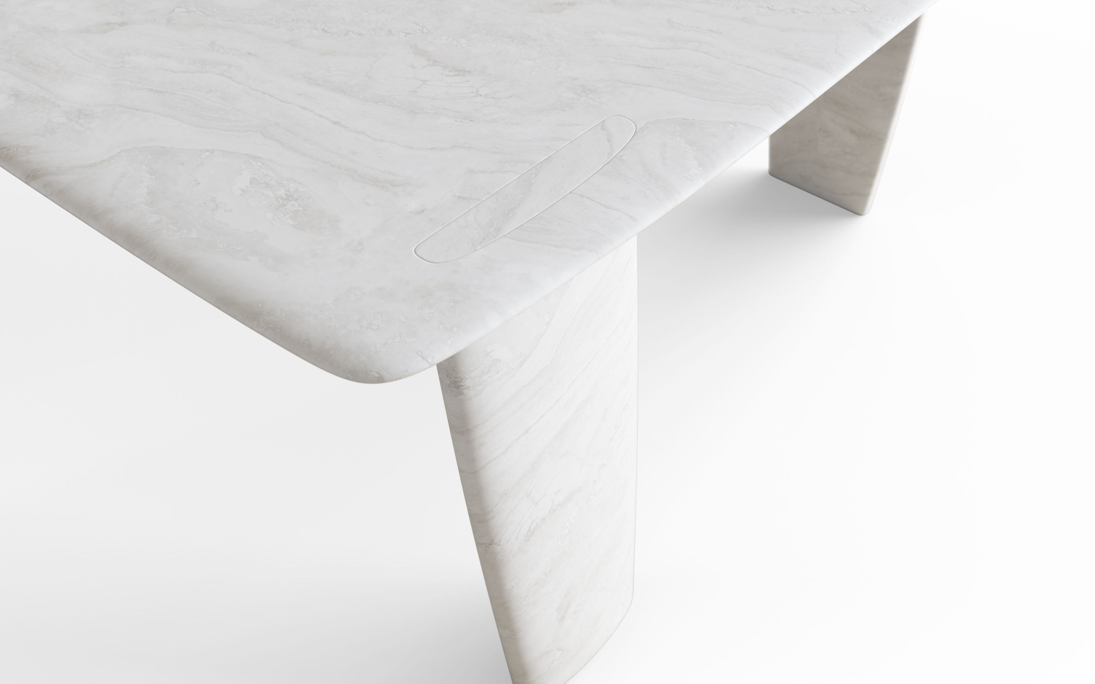 Мраморный прямоугольный садовый стол Exteta 10th ARCH-00030733 - Вид №4