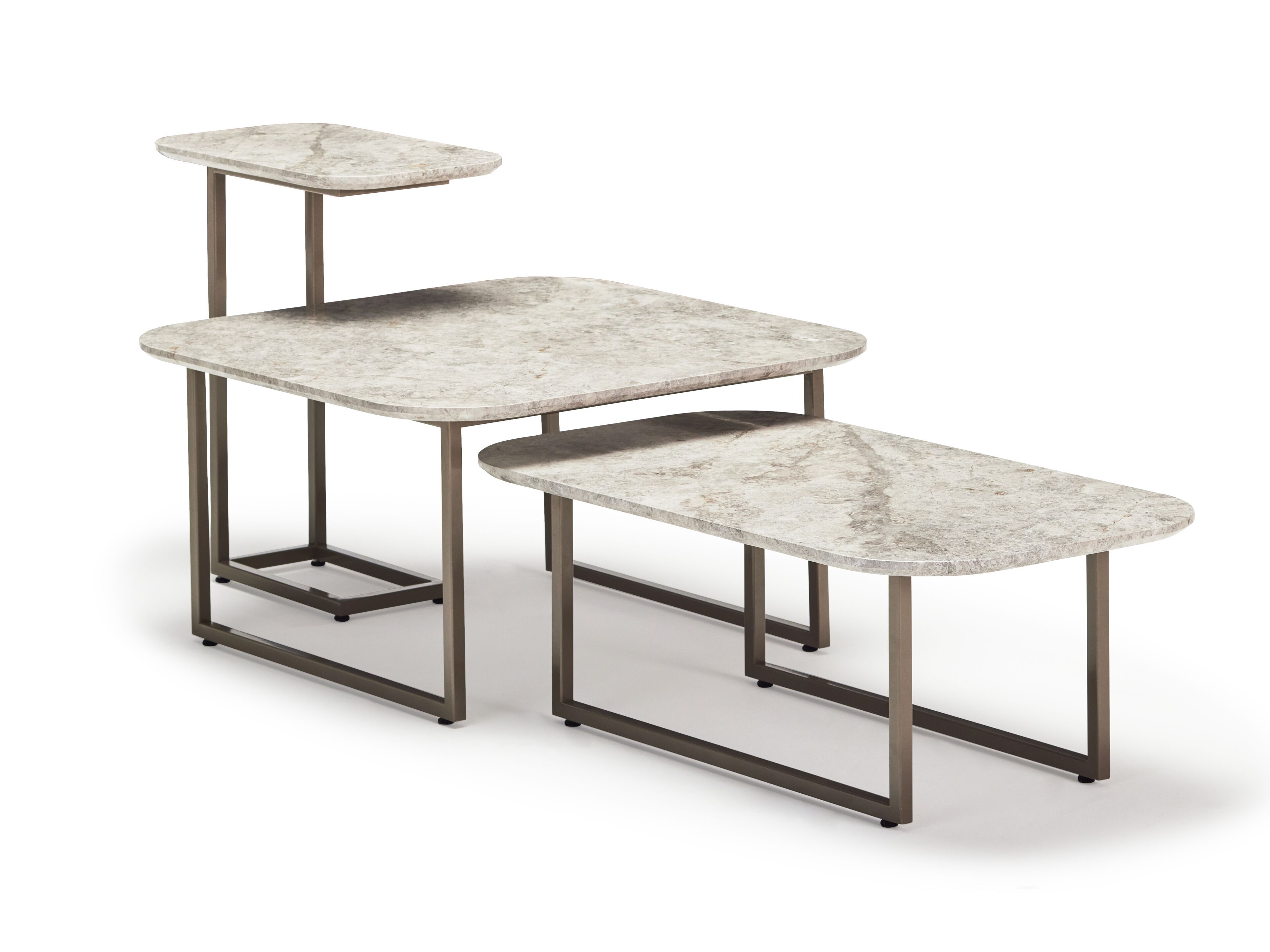 Латунный журнальный столик с мраморной столешницей Papell Design Каталана ARCH-00149269 - Вид №1