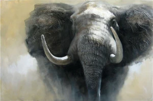 Картина на холсте 90х120 см "Слон -2" EVENHOME КАРТИНЫ МАСЛОМ 129802 Бежевый;серый;черный;разноцветный