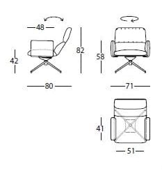 Тканевое кресло с подлокотниками SANCAL ARCH-00125765 - Вид №1