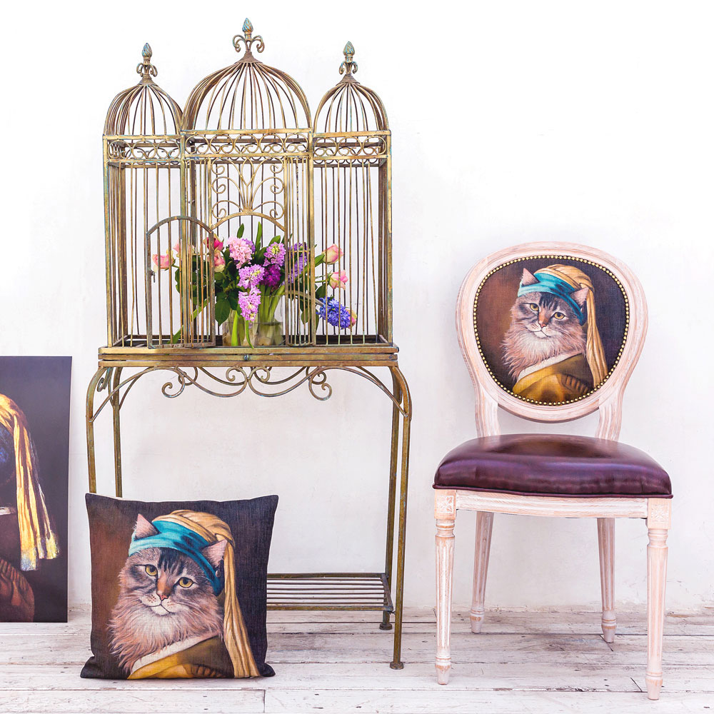 2719042 Арт-подушка «Музейный экспонат», версия 26 «Девушка с жемчужиной» Object Desire  - Вид №3