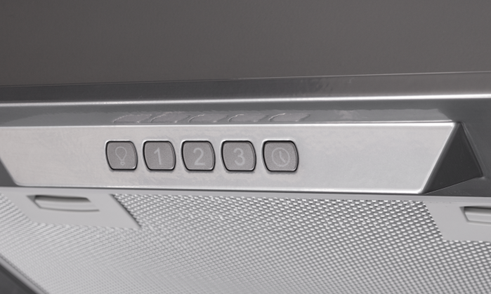 INLINEA 72 XE Встраиваемая вытяжка, ширина 72 см, отвод/рециркуляция, 650 м3/час, электронное управление, 3 скорости, галогенное освещение 2х20 вт, анодированный алюминиевый жироулавливающий фильтр,таймер, угольный фильтр с6с (опция), 42-58 дб, цвет сереб Santreyd  - Вид №1