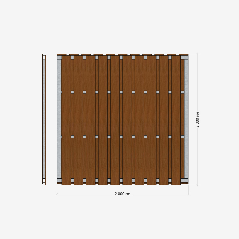 Заборная секция «Шахматка» 2×2м RUSDECKING sun-id-1025043 - Вид №2