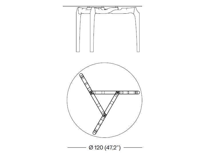 Круглый деревянный и стеклянный обеденный стол BD Barcelona Гаулино ARCH-00049099 - Вид №9